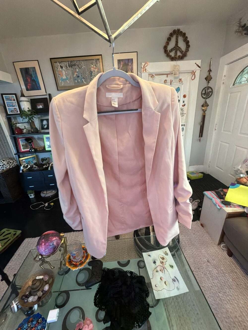 H&M Blush Pink Long Sleeve Blazer